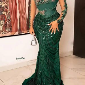 Asoebi Corset Mermaid Gown: African Wedding Guest Dress