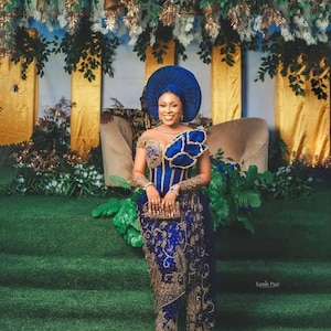 Asoebi Corset Mermaid Gown: African Wedding Guest Dress