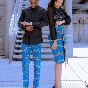 Couples African outfit, Ankara mermaid dress, Ankara gown, African wedding outfit, African engagement outfit, African print gown, men Kaftan