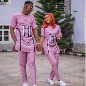 Couples African outfit, Ankara mermaid dress, Ankara gown, African wedding outfit, African engagement outfit, African print gown, men Kaftan