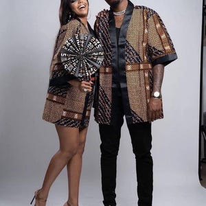 Couples African outfit, Ankara mermaid dress, Ankara gown, African wedding outfit, African engagement outfit, African print gown, men Kaftan