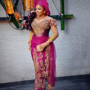 Asoebi Corset Mermaid Gown: African Wedding Guest Dress