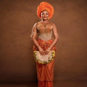 Asoebi Corset Mermaid Gown: African Wedding Guest Dress