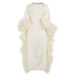 Bridal Feathered Kaftan Dress