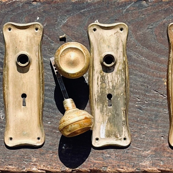 Antique Brass Door Knob Plates Etsy