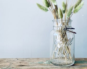 Antique Clear Ball Ideal Canning Jar | Quart Size Clear Mason Jar | Vintage Canning Jar | Antique Canning Jar | Rustic Wedding | Flower Vase