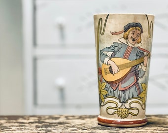 Villeroy & Boch Mettlach Pug Beaker 1093 Violin Player 1/4L German Beer Glass Mug Stein European Kitchen Collectible Gift