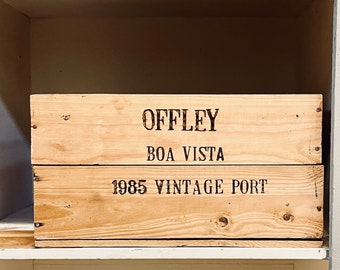 Wood Wine Box Crate | Vintage Port Wood Wine Box | Wooden Crate | Storage | Display | Antique Box | Wood Drawer Rustic