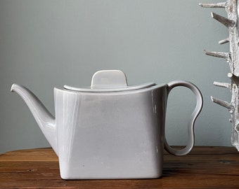 Franciscan Metropolitan Teapot | Grey Mid Century Modern Teapot | California Ceramics Tea Pot | Pottery Ceramics Serveware | Kettle Pitcher