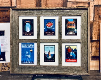 Multi-opening Wood Frame Rustic Frame Windowpane Frame Reclaimed Wood Frame 4x6 Frame 5x7 Frame Wedding Family Photos Postcard