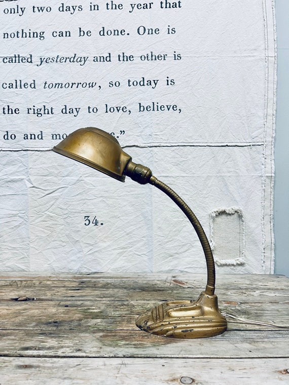 0986-Schreibtischlampe Schwanenhals Lampe Art Deco ca. 37 cm