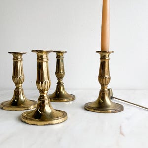 Set of 2 Brass Candlesticks Tall Brass Candleholders Taper Candleholders Traditional Decor Mantle Dining Room Centerpiece Candle Holder
