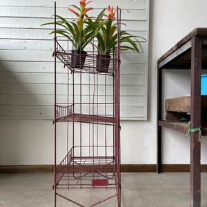 Red Metal Wire Rack Shelves Folding Display - Etsy