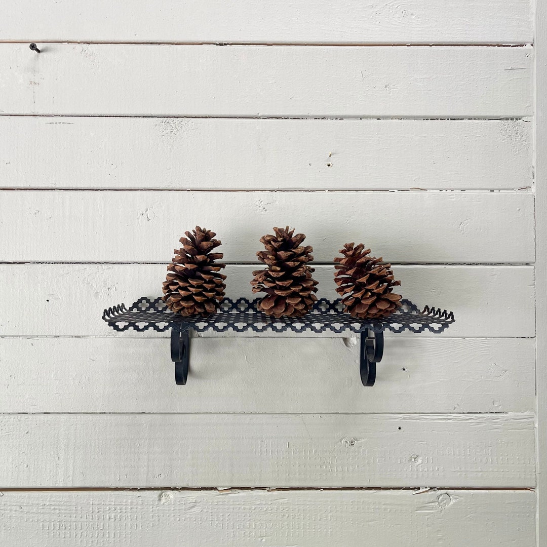 Small Black Wire Shelf Wall Hung Shelf Wire Mesh Metal Grate Shelf