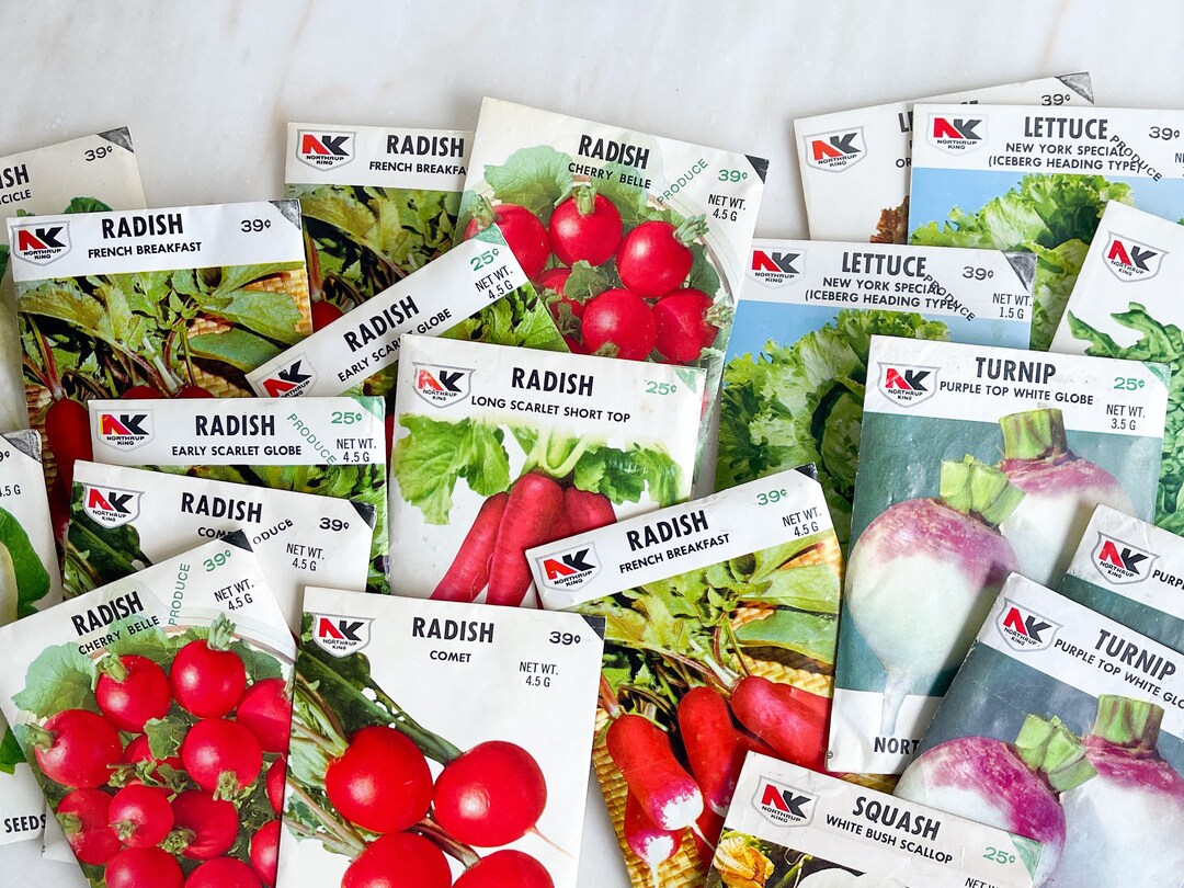 Vegetable Seed Packets Antique Vintage Northrop King Flower Seeds