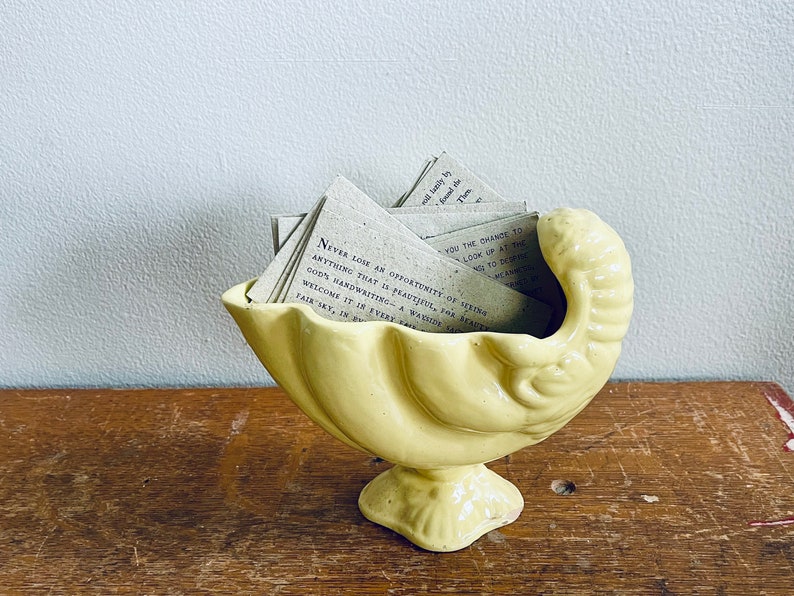 Yellow Mid Century Planter Dish Pottery Mid-Century Conch Planter Houseplant Butter Yellow Planter Made in USA image 8