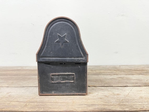 Vintage Thermos Black Metal Work School Lunch Box Lunchbox Rusty Prop  Display