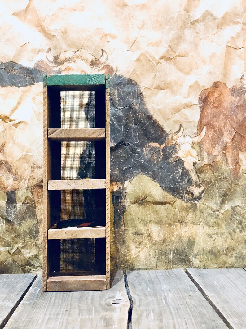 Farmhouse Box Green Box Wood Box Fruit Crate Box Chicken Wire Box Plant Box Garden Box Small Storage Rustic Box Handmade