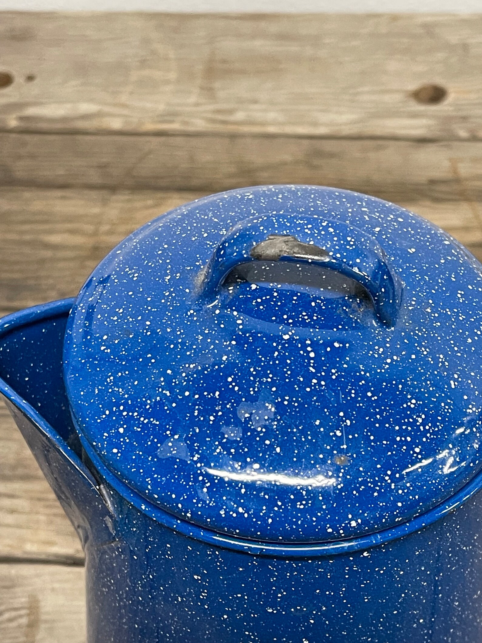 Speckleware Tea Kettle Graniteware Tea Pot Blue Tin Kettle Etsy