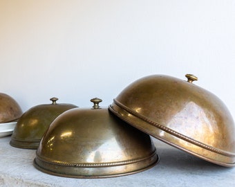 Copper Serving Dome Cloche Food Cover English French Metal Kitchenware Serveware Display Beaded Meat Cloche Cheese Cloche