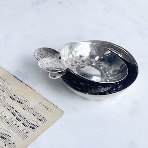 Set of 2 Vintage French Wine Tasting Cups Bourgognes Patriarche Vineyard Sommelier Silver  Tasting Cup France French Vineyard Souvenir