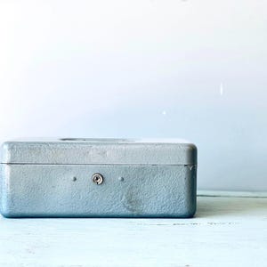 Antique Metal Tool Box Galvanized Tool Box Industrial Tool Box Vintage Tool Box Antique Tool Box Money Box Card Box Metal Box Storage