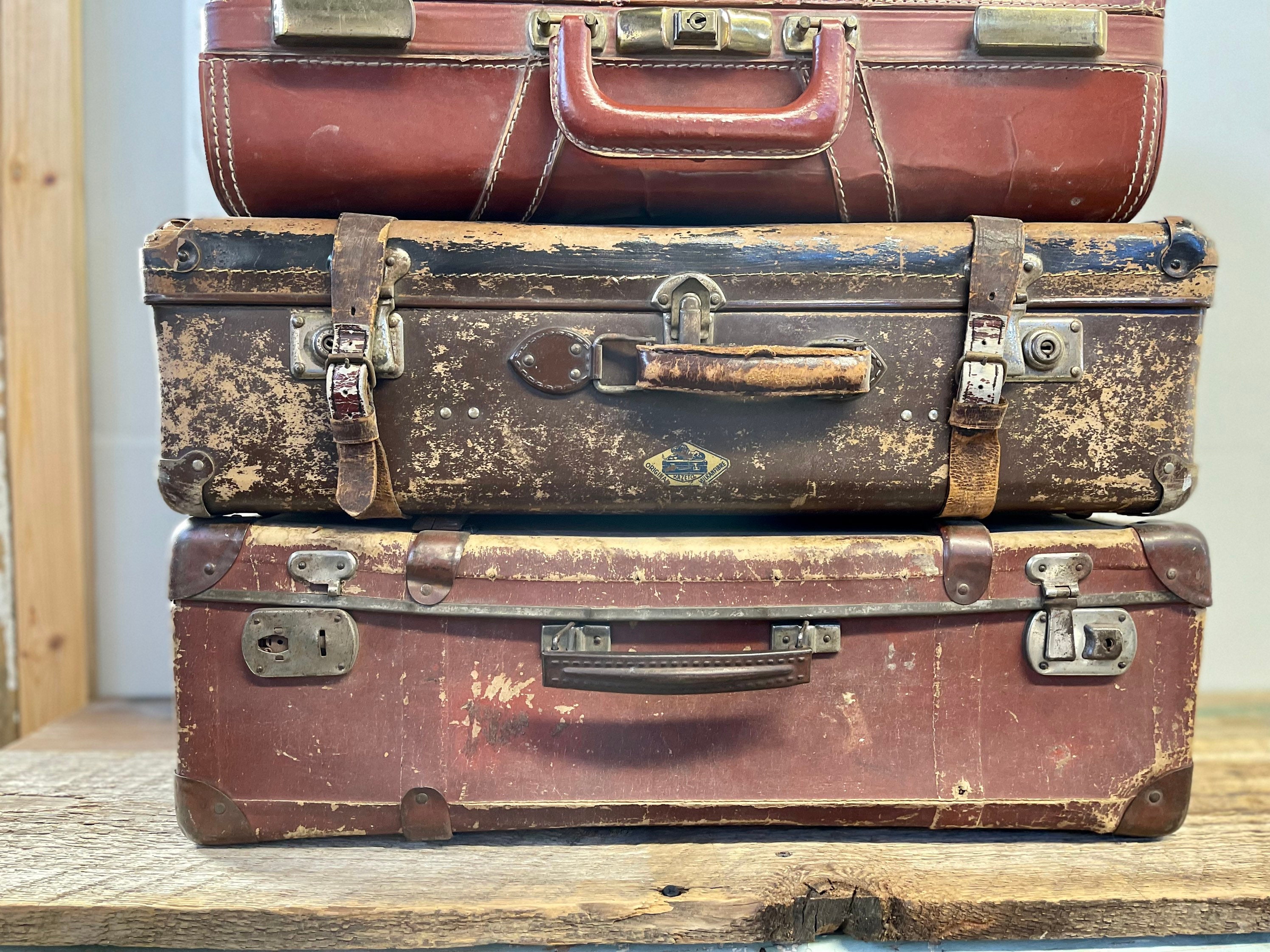 Large Vintage Suitcase with Hangers