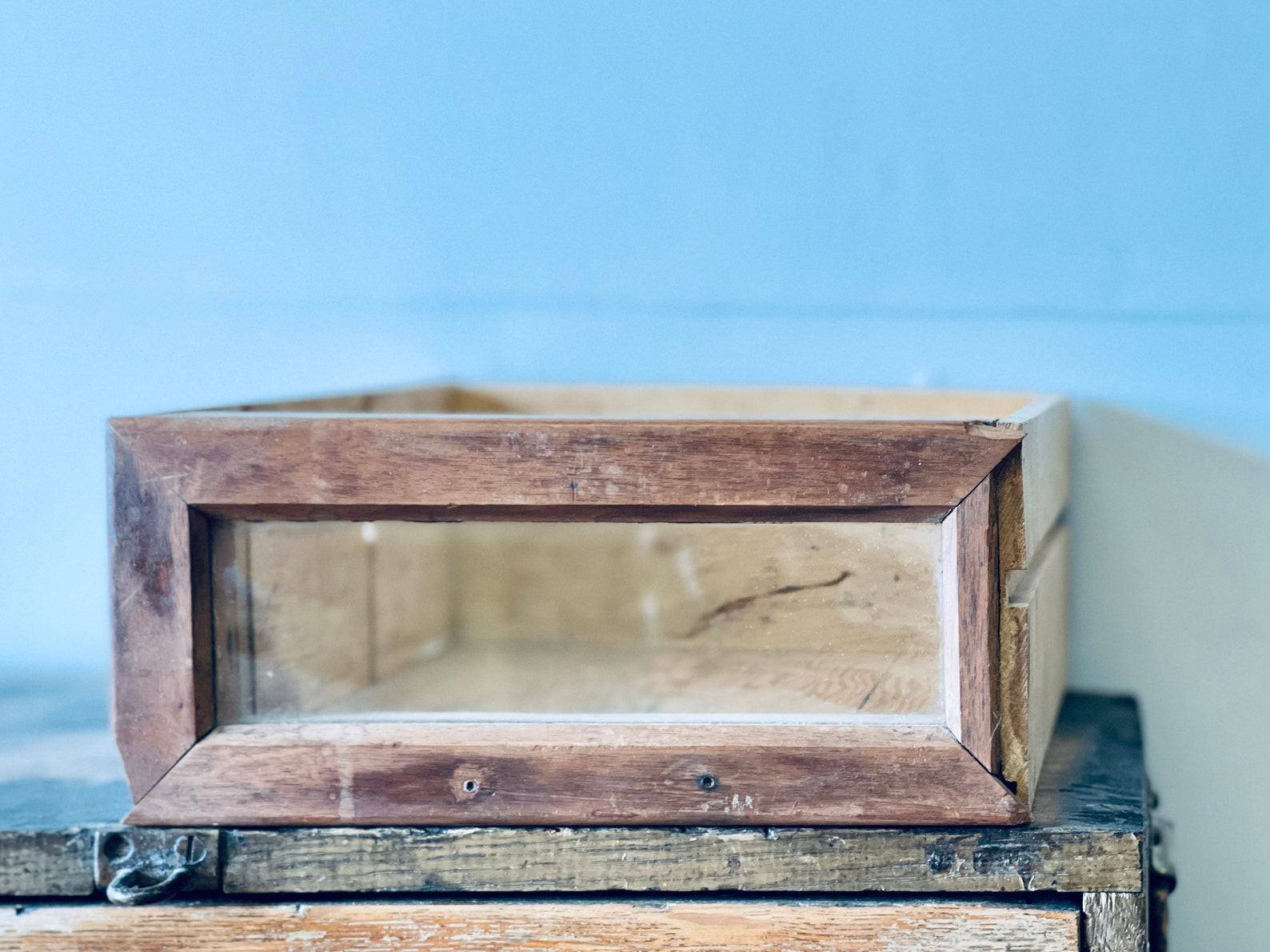 Vintage Wooden Drawer With Window Display Bin Decorative - Etsy
