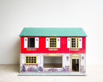 Antique Metal 1950s Metal Dollhouse Vintage 1950s Tin Litho Mid