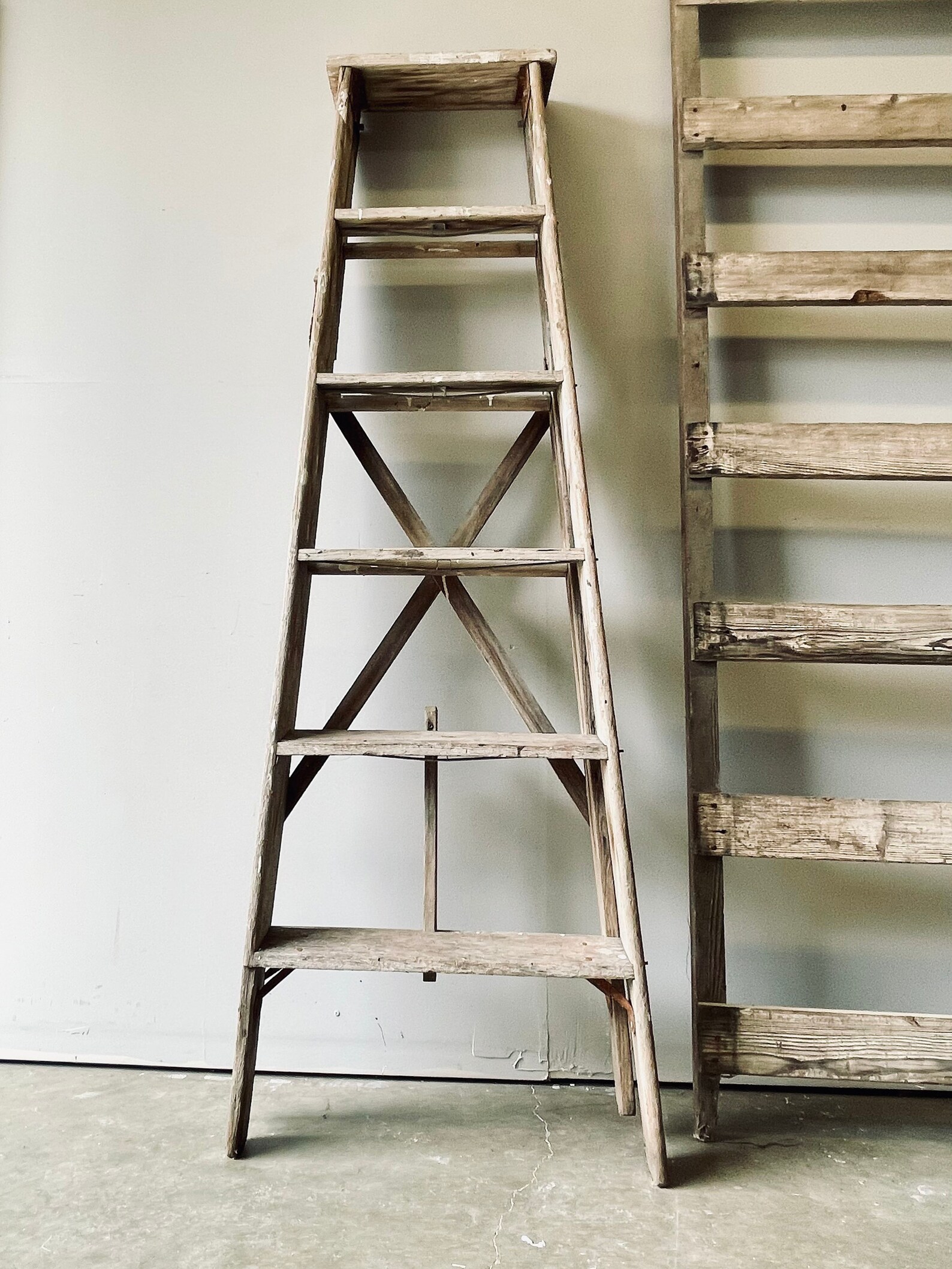 Antique Rustic Aframe Ladder Plant Ladder Blanket Ladder Etsy
