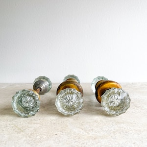 Antique Crystal Doorknobs Brass Interior Bedroom Doorknobs Bathroom Doorknobs Clear Glass Antique Hardware Door Knob Set 12 Point 画像 2