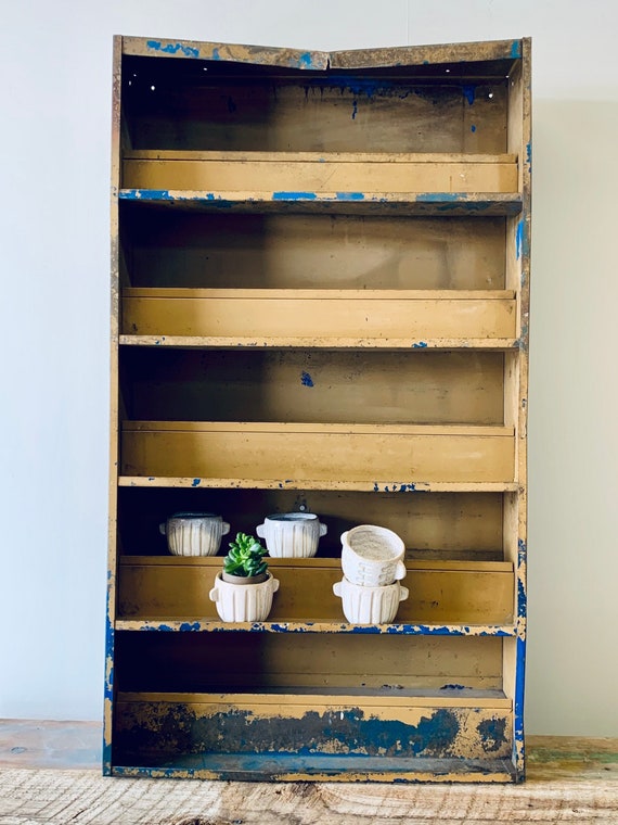Antique Metal Shelf Metal Mechanic Shelf Auto Parts Shelf Etsy