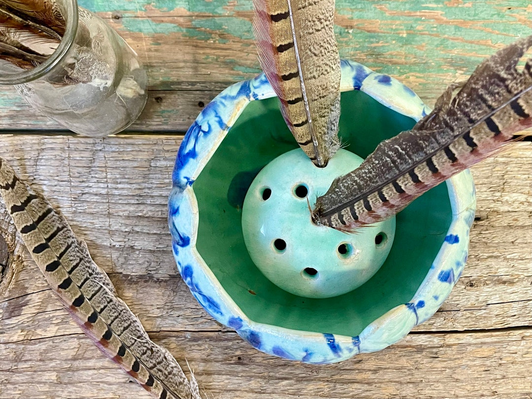 Ceramic Flower Frog Pottery Flower Frog Paintbrush Holder Etsy