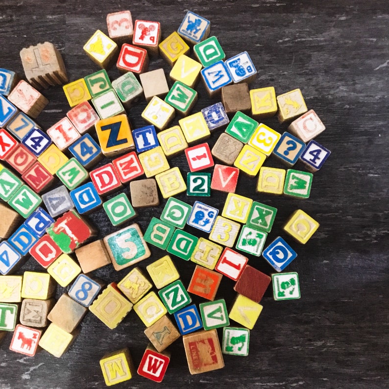 Lot of 175 Wooden Letter Blocks ABC Blocks Name Blocks Etsy
