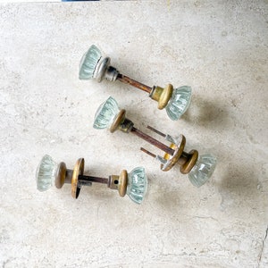 Antique Crystal Doorknobs Brass Interior Bedroom Doorknobs Bathroom Doorknobs Clear Glass Antique Hardware Door Knob Set 12 Point 画像 10