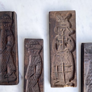 Antique Hand Carved Wood Cookie Mold Springerle Speculaas Gingerbread Cookie Dutch German Wooden Press Man Folk Art Rustic Kitchen Decor