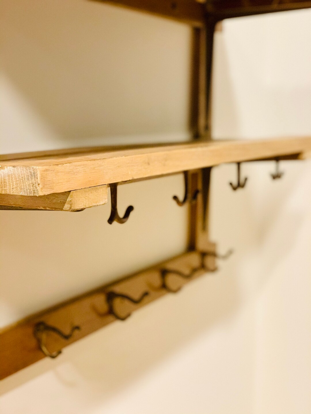 Buy Antique Wooden Entryway Rack Kindergarten Coat Rack Schoolhouse Wall  Mount Coat Rack Shelves Shelf Kids Room Hooks Storage Organize Brass Online 