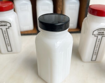 アンティーク スパイスジャー セット ホワイト ミルクグラス 13 個