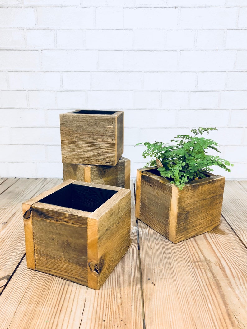 Wood Planter Box Reclaimed Herb Garden Image 0
