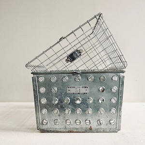 Vintage Locker Basket 25 Single Industrial Storage Locker Basket Numbered Numbers Gym Locker Pool Locker Metal Basket Square Basket Wire