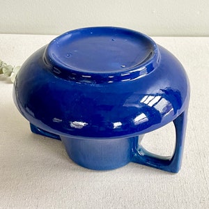Cobalt Blue Haeger Eve Vase Drip Glaze Double Handle Arts Crafts Style Pottery USA image 6