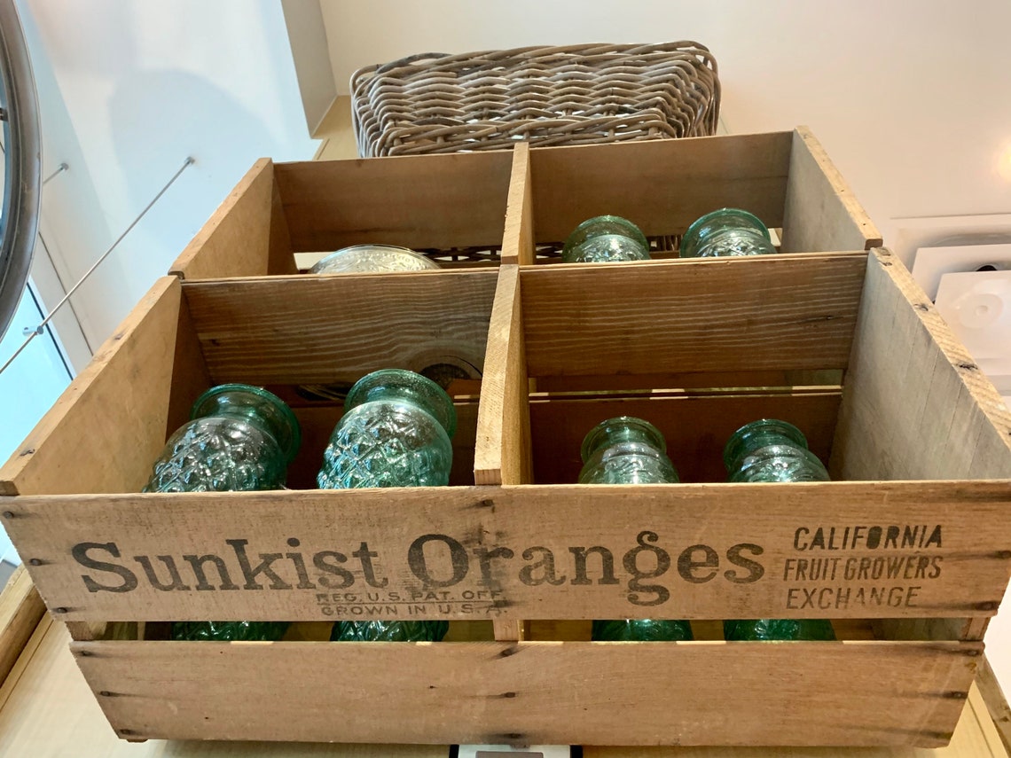 Antique Fruit Crate Wood Orange Crate Crate Shelf Art Etsy