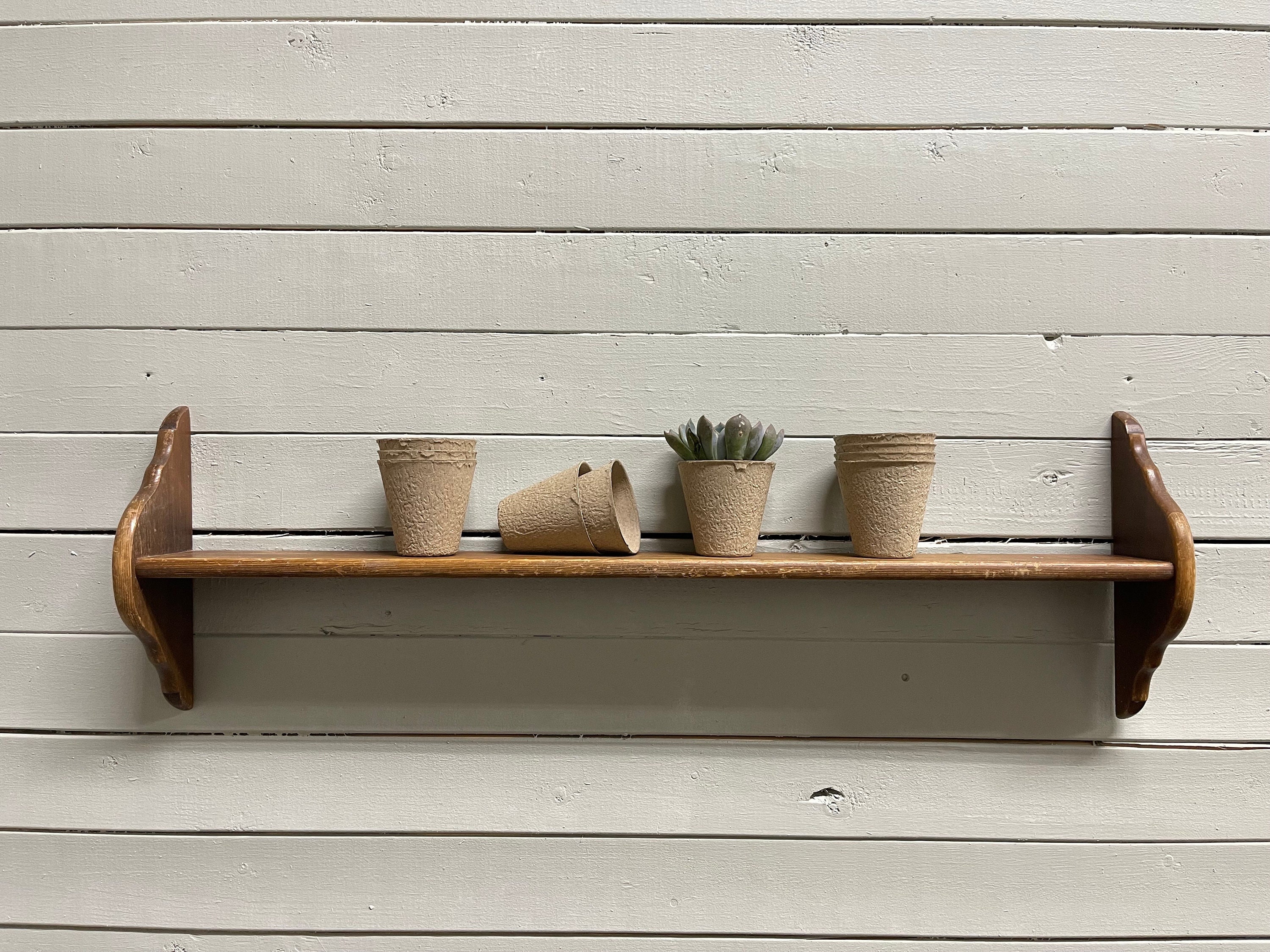 LONGRV Floating Shelves Wall Mounted, Rustic Wood Bathroom Shelves Over  Toilet with Paper Storage Basket, Farmhouse Floating Shelf for Wall Decor