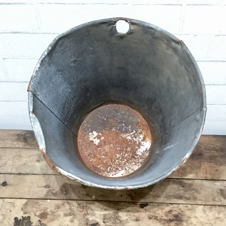 Metal Sap Bucket Galvaized Rustic Primitive Outdoor Etsy