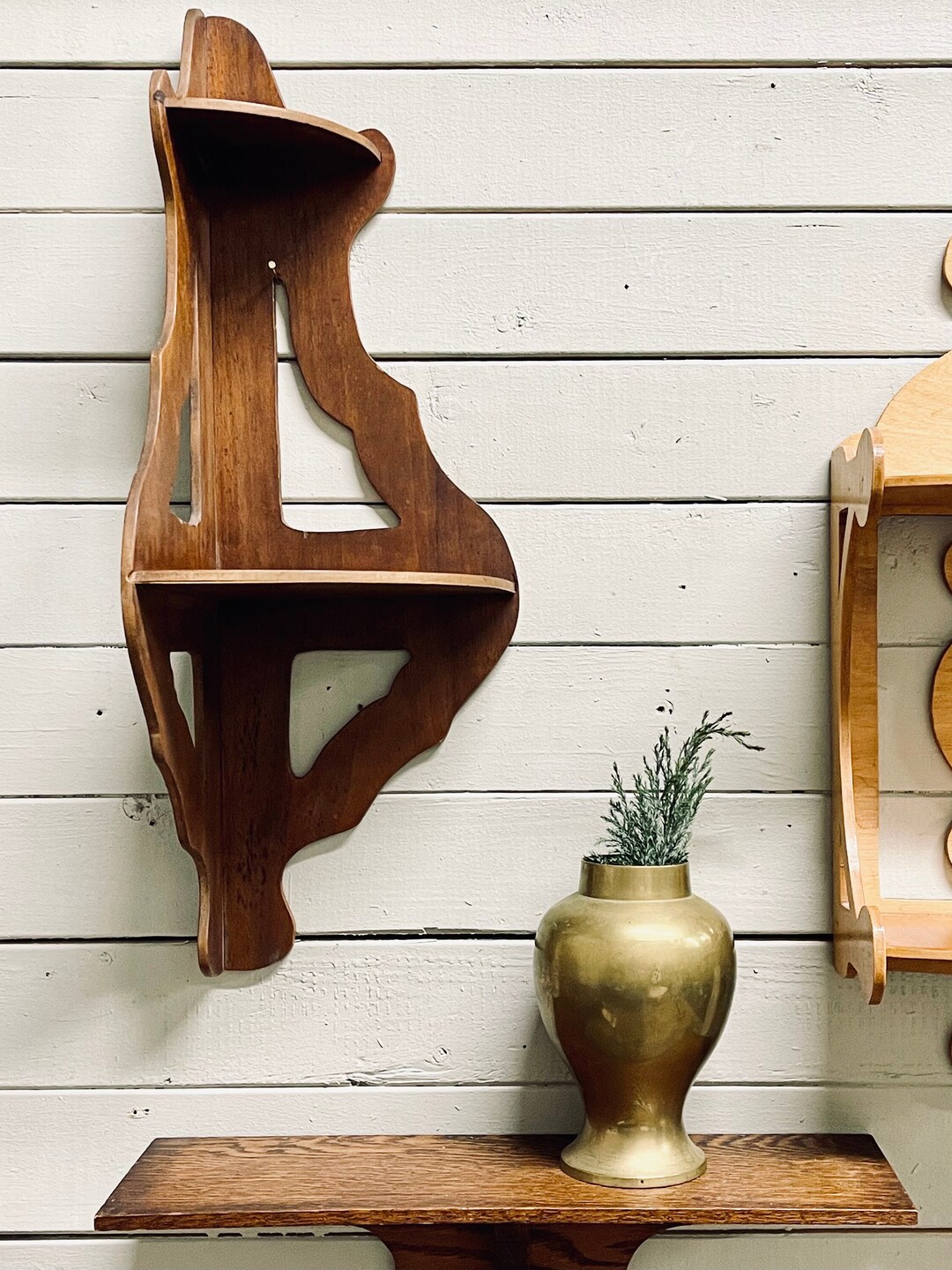 Corner Shelf Hanging Corner Shelf Small Wall Hung Wood Shelf Etsy