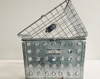 Vintage Metal Locker Basket 54 | Single Locker Basket | Numbered | Numbers | Gym Locker | Pool Locker | Metal Basket | Square Basket | Wire