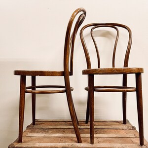 Bentwood Chairs Set of Two Bent Wood Dining Chairs Thonet Chairs Bistro Chairs Wood Caned Chairs Caning Caned Seat Rattan Wicker MCM image 7