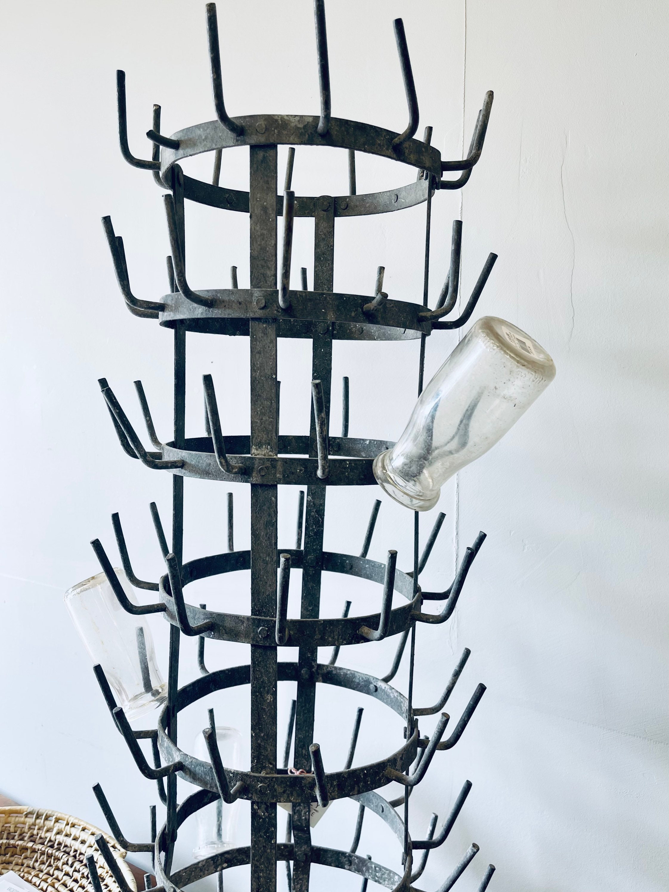 Antique French Bottling Rack Galvanized Bottle Rack Metal