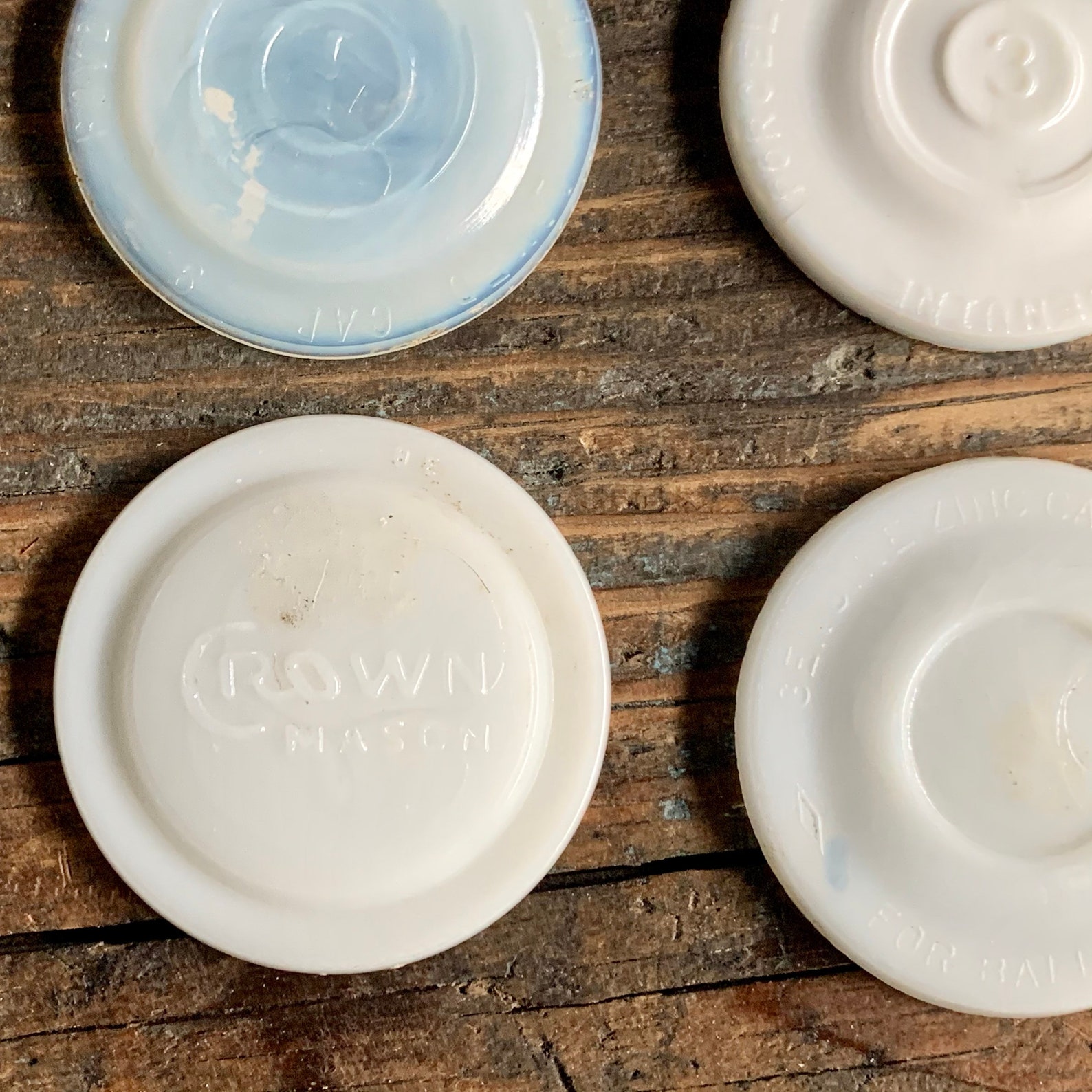 Porcelain White Glass Mason Jar Cap Mason Jar Lid Milk Etsy