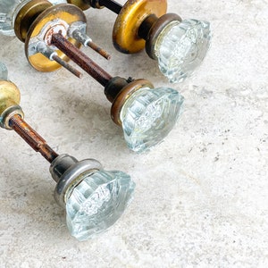 Antique Crystal Doorknobs Brass Interior Bedroom Doorknobs Bathroom Doorknobs Clear Glass Antique Hardware Door Knob Set 12 Point 画像 4